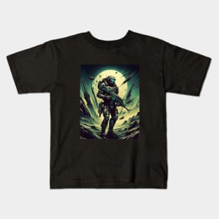 Helldivers style Sci fi soldier Kids T-Shirt